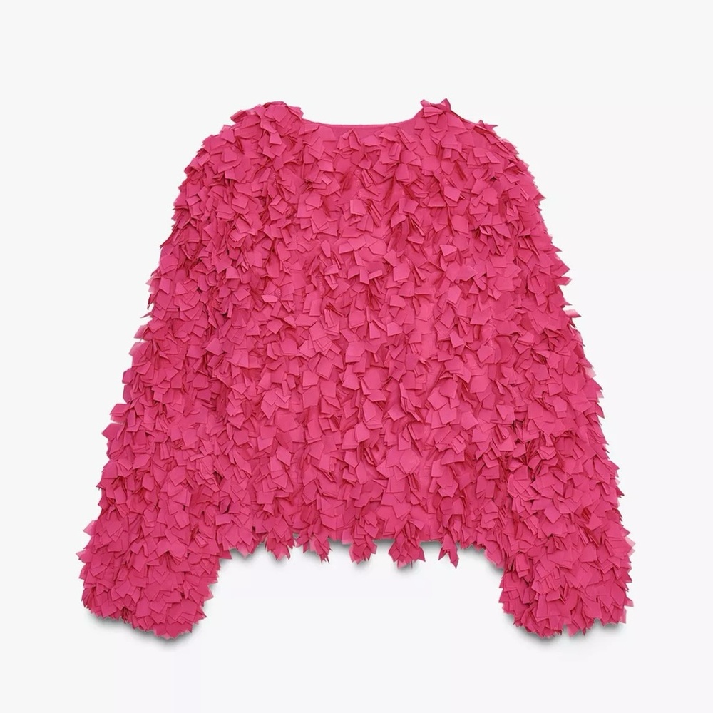 Zara floral texture petal Jacket “ Blogger Fav” - Picture 4 of 5